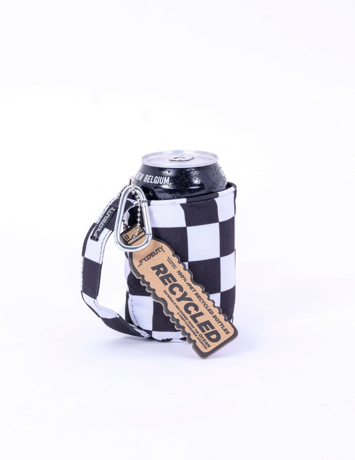 The Checkered Metallic · Can Koozie w/Handle